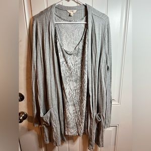 Dress tank with cardigan